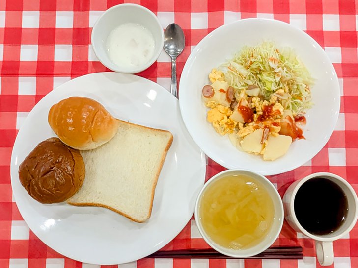 明倫館の食事 朝食（じゃがエッグ）