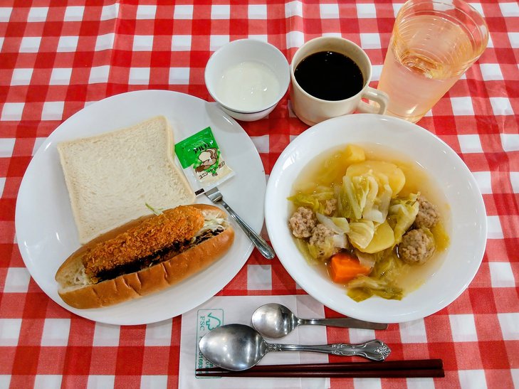 明倫館の食事 朝食（じゃがエッグ）